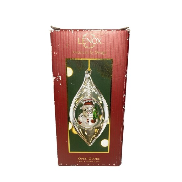 Lenox OPEN GLOBE Santa CHRISTMAS ORNAMENT Original Box - Picture 2 of 15